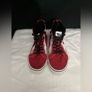 Vans skate high top red shoes size 3.0 kids
